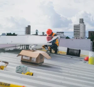 Volteam crew working on the roof