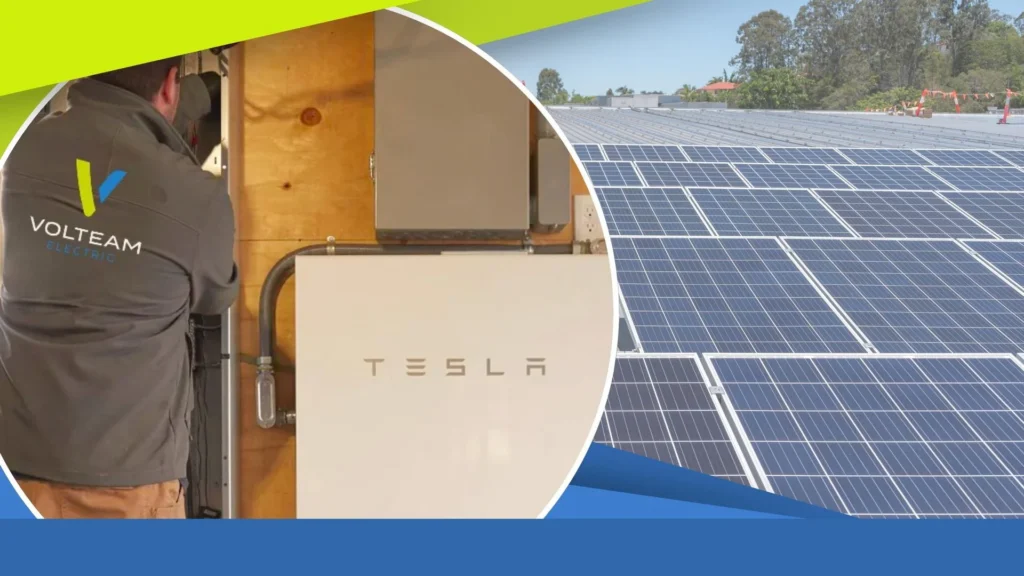 Volteam staff working on solar battery installation